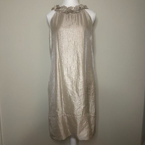 Dress Barn Dresses & Skirts - Dress Barn Collection Metallic Champagne Shift Dress – Size 12